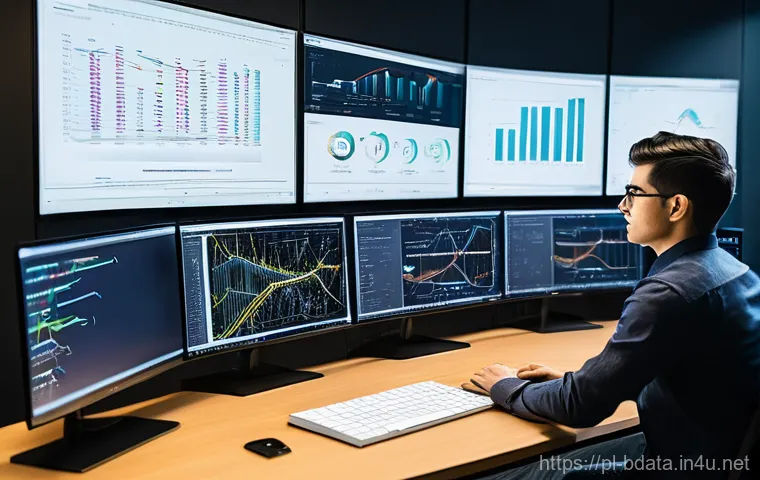 빅데이터 기술자 포트폴리오 작성법 - **Prompt 1: A focused Big Data Engineer in a modern workspace.**
"A young, professional Big Data...