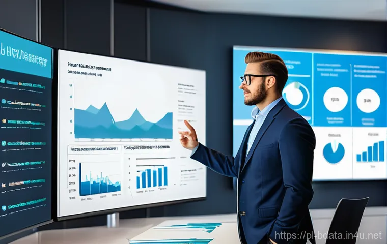 빅데이터 기술자 포트폴리오 작성법 - **Prompt 2: Dynamic and abstract representation of a Big Data ecosystem.**
    "An abstract, futuris...