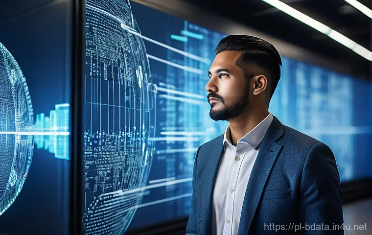 빅데이터 기술자 해외 취업 가이드 - The Visionary Big Data Engineer**
"A highly detailed, wide-angle shot of a diverse Big Data Engi...