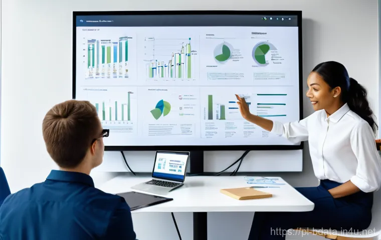 빅데이터 기술자의 새로운 업무 환경 적응 - **Prompt 1: Collaborative Big Data Project Kick-off**
"A diverse team of five Big Data engineers...