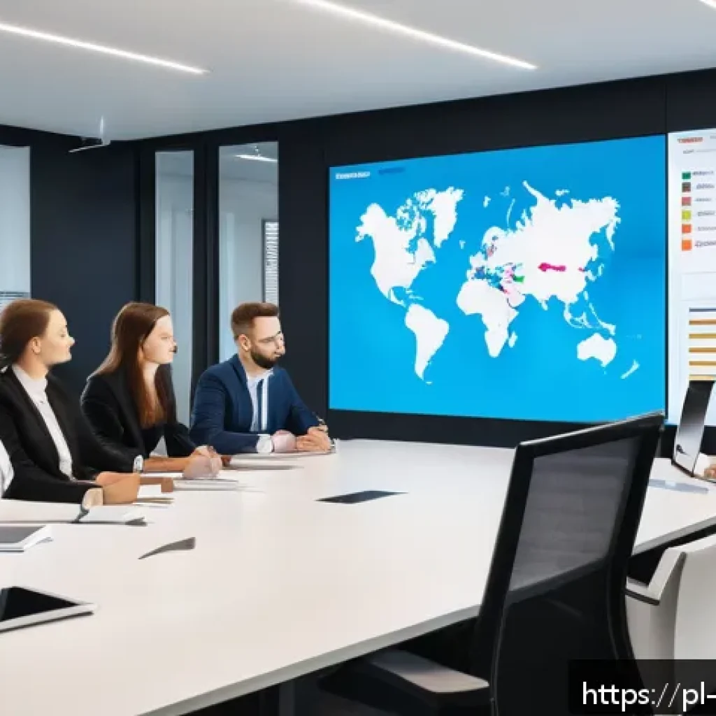 빅데이터 실무와 데이터 모델링 기술 - A modern corporate office scene showing a diverse team of professionals engaged in a data-driven dec...